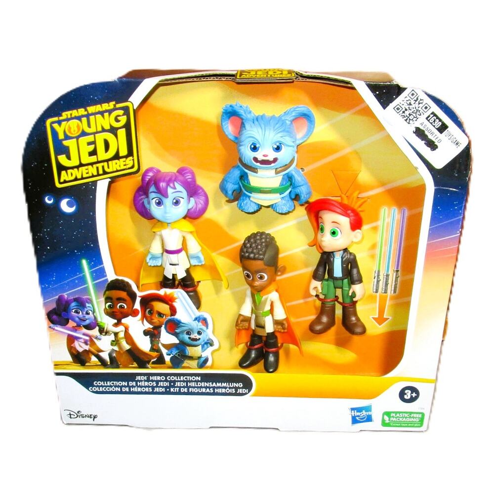 Star Wars Young Jedi Adventures 4‑Figure Set w/ Lightsabers Hasbro Hero Pack